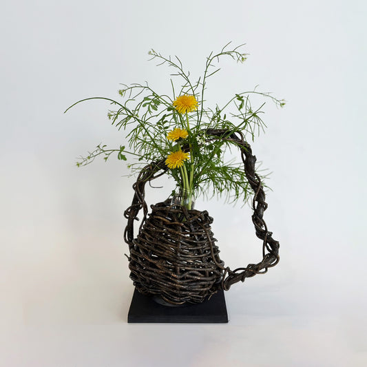 花かごの花びいどろ"03"|お花を生けた姿