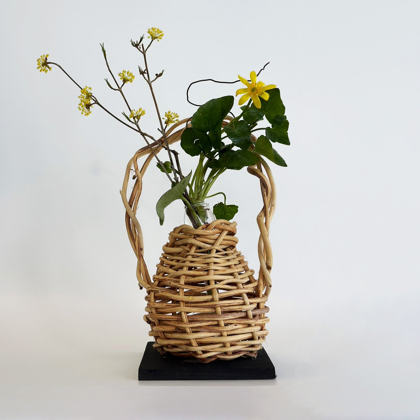 花かごの花びいどろ"04"|お花を生けた姿